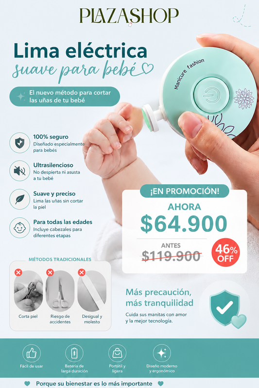 Lima Eléctrica de Uñas Suave para Bebés